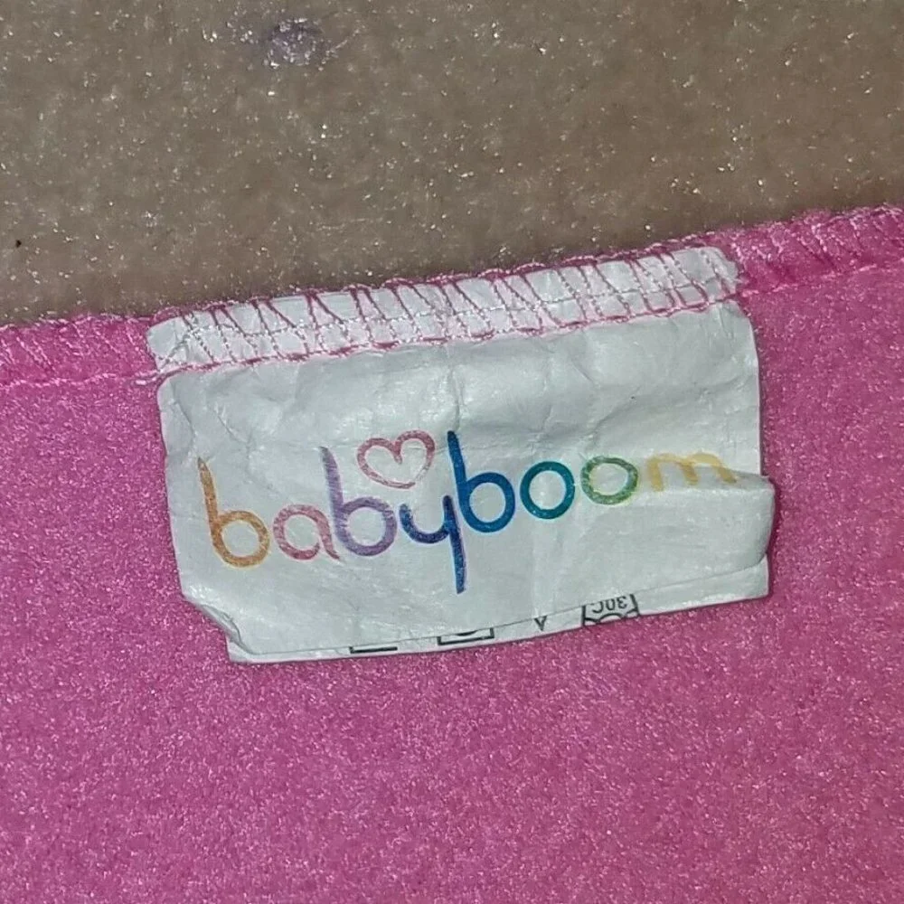 Baby Boom Pink Fleece Blanket Soft Lovey Girl White Bow